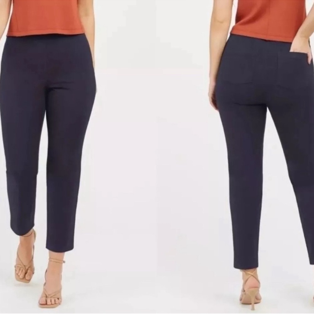 Spanx On-the-Go‎ Polished Ankle Slim Straight Pant 20367R Classic Navy Sz XS